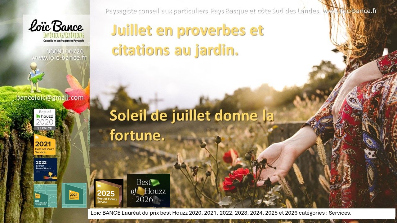 Paysagiste Seignosse Juillet en proverbes.